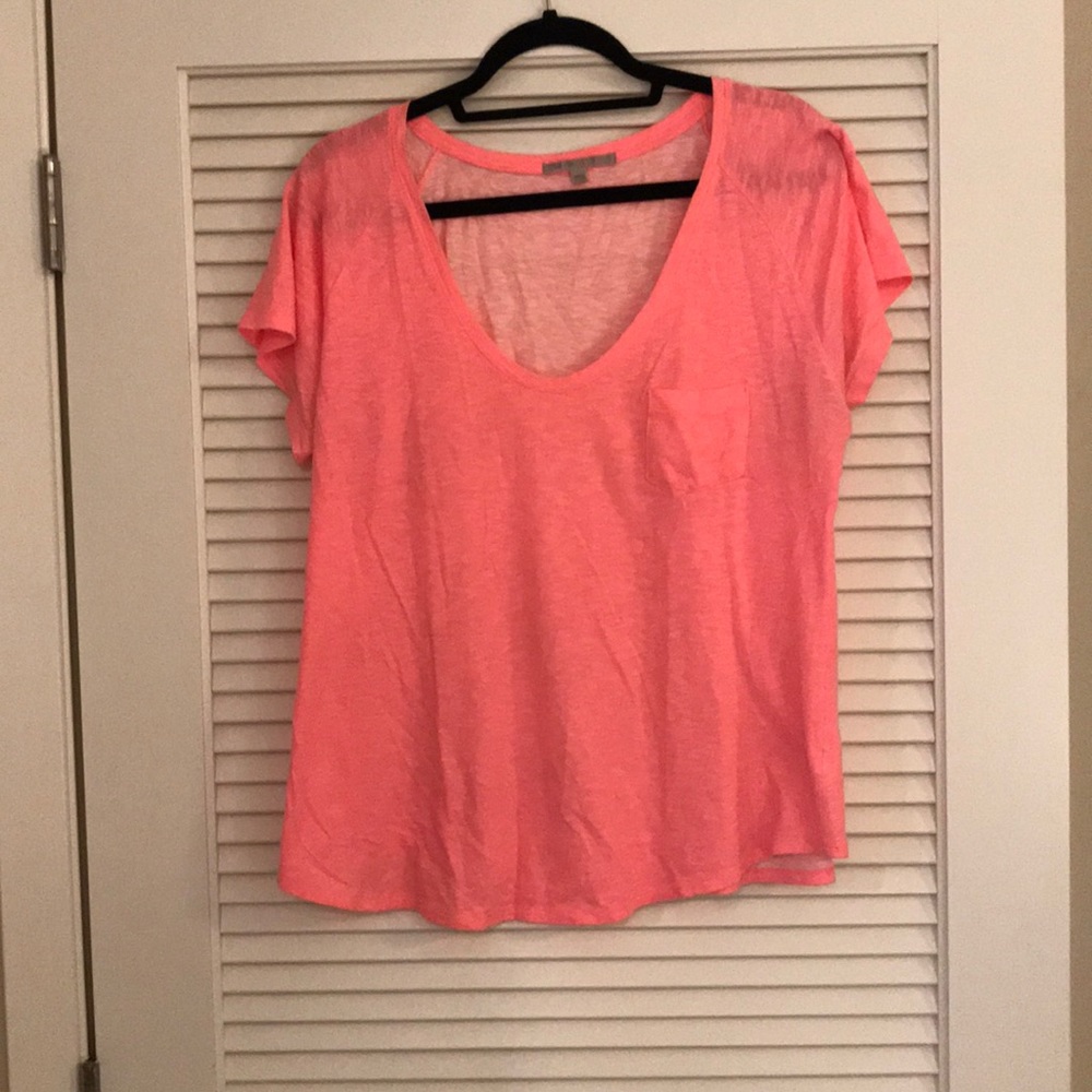 Hot pink gap distressed T-shirt